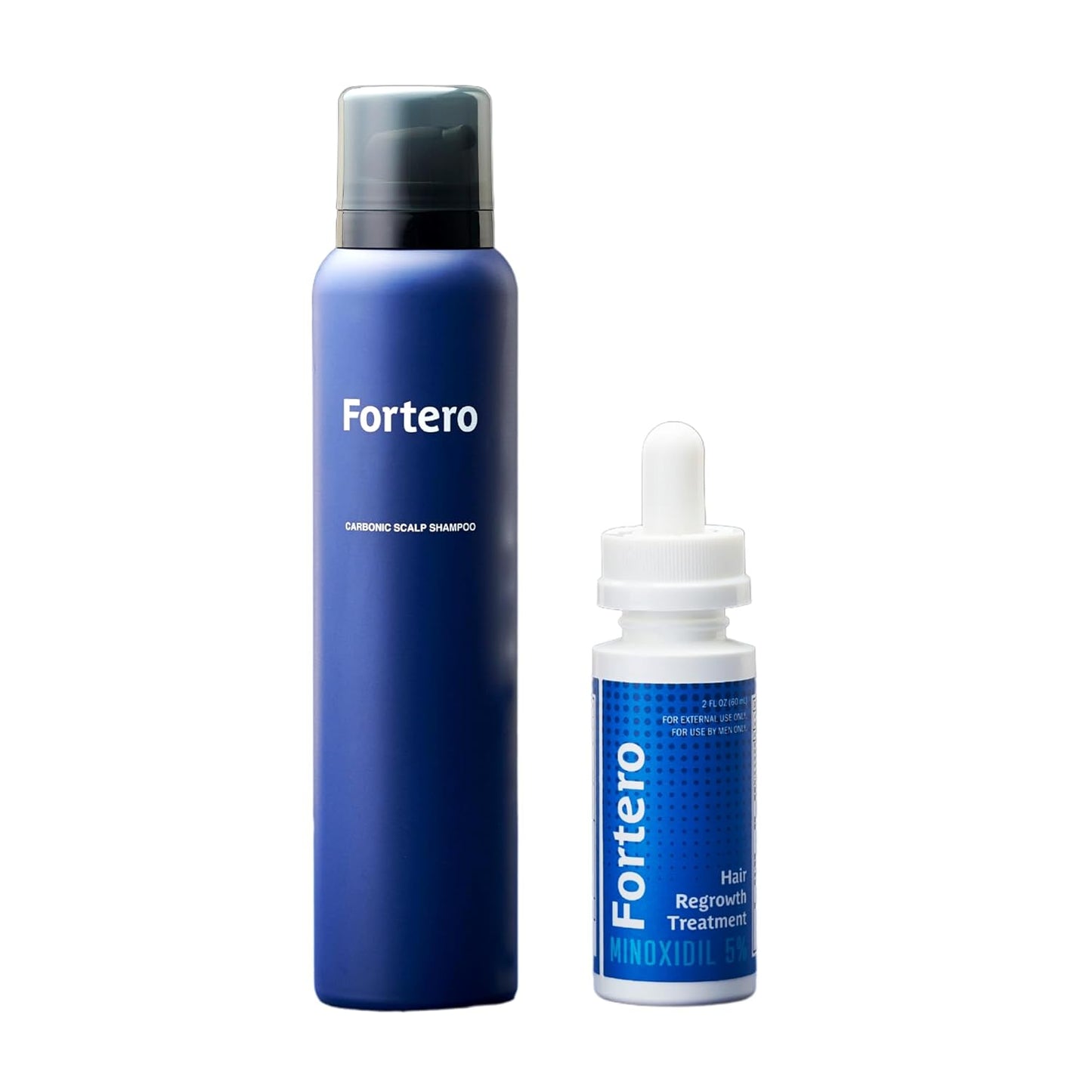 Fortero Hair Thickening Kit - Carbonic Acid Shampoo & Minoxidil 5% Hair Solution - FDA-approved Hair Loss Treatment - Regrow Fuller Hair