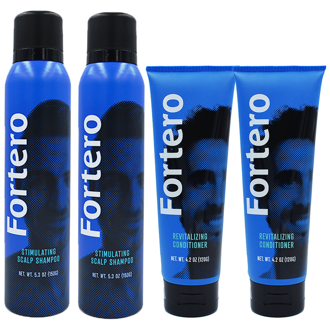 [2 Set] Fortero Shampoo and Conditioner Hair Growth Kit –Shampoo & Conditioner for Hair Growth – Increase Gloss, Shine and Reduce Frizz & Itchy Scalp for All Hair Type, 4 Piece, 19 oz